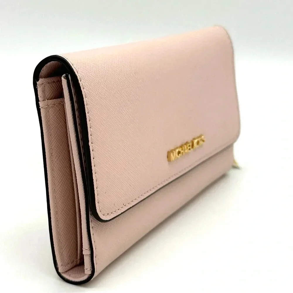 Michael Kors Large Trifold Wallet Vanilla/Brown (NWT)